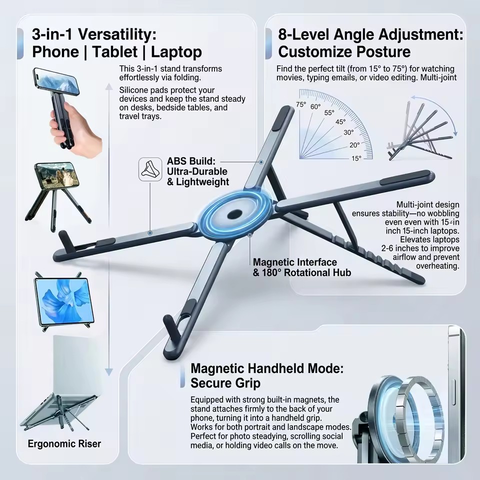 Auto Tracking Tripod - Soporte Magnético Portátil para Teléfono y