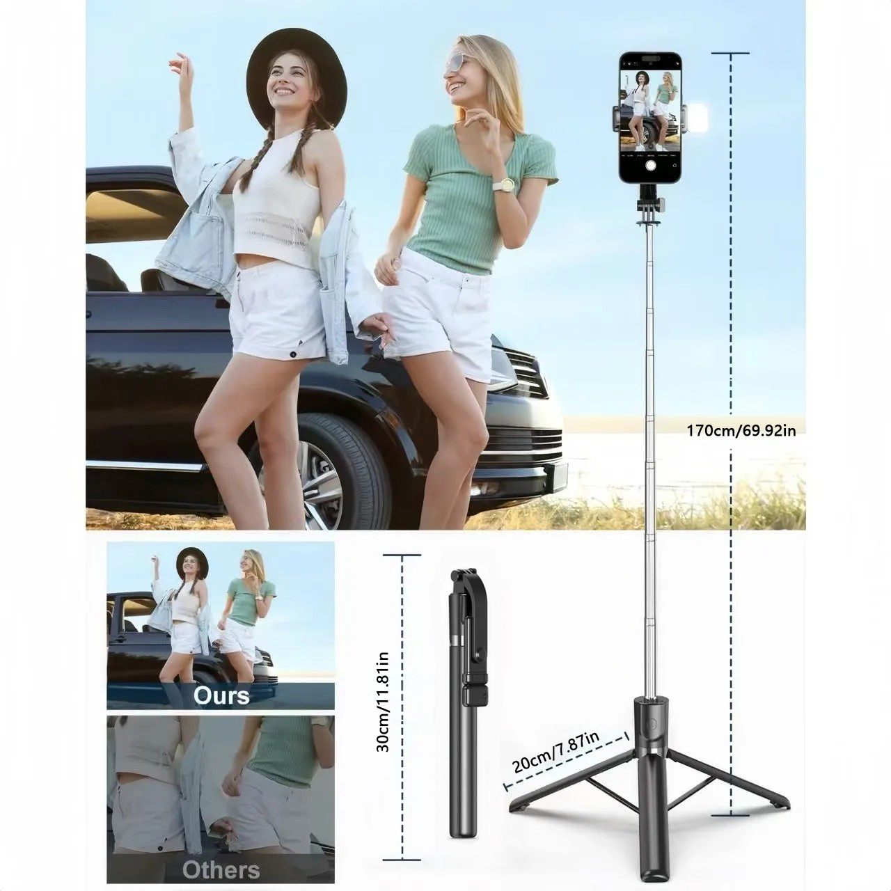 Palo de Selfie inalámbrico de  - Auto Tracking Tripod reseña y precio