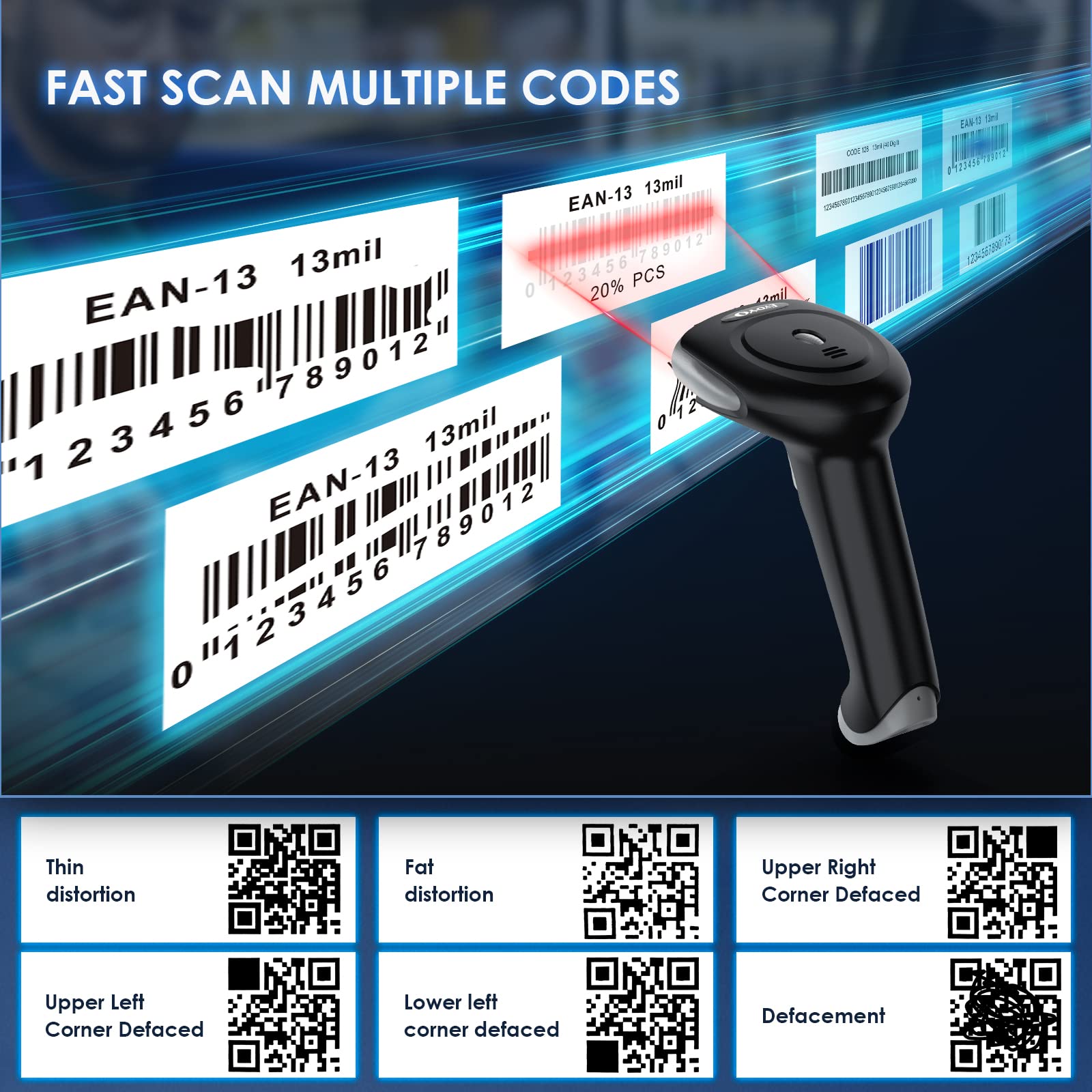 Escáner de código de barras Bl - Barcode Scanner Wireless reseña y precio